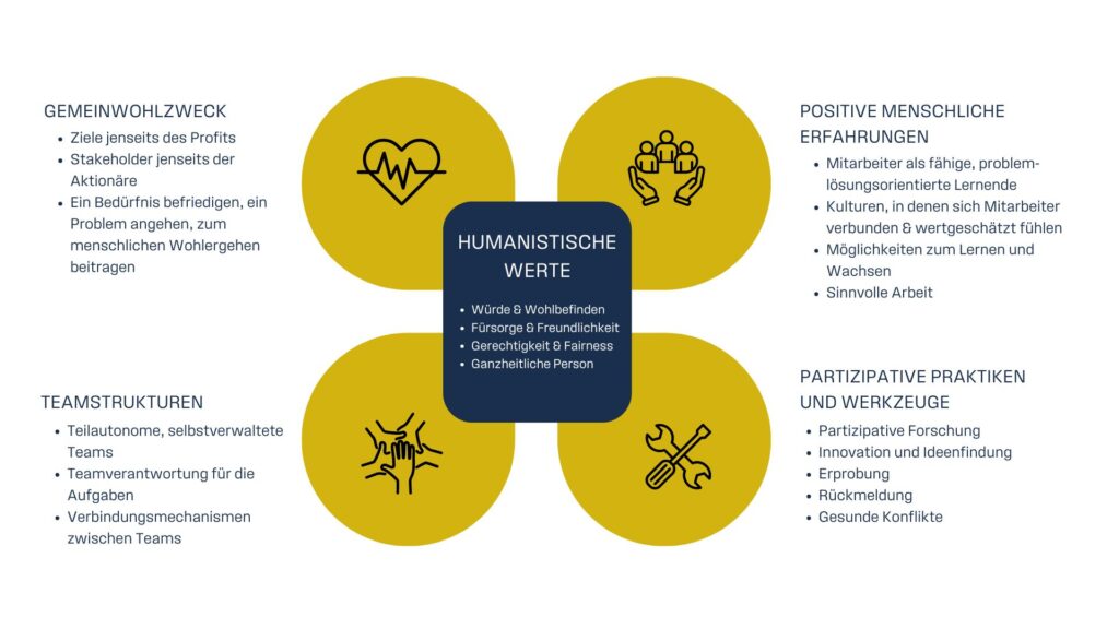 Grafik der fünf Bereiche von Human-centered Organizations