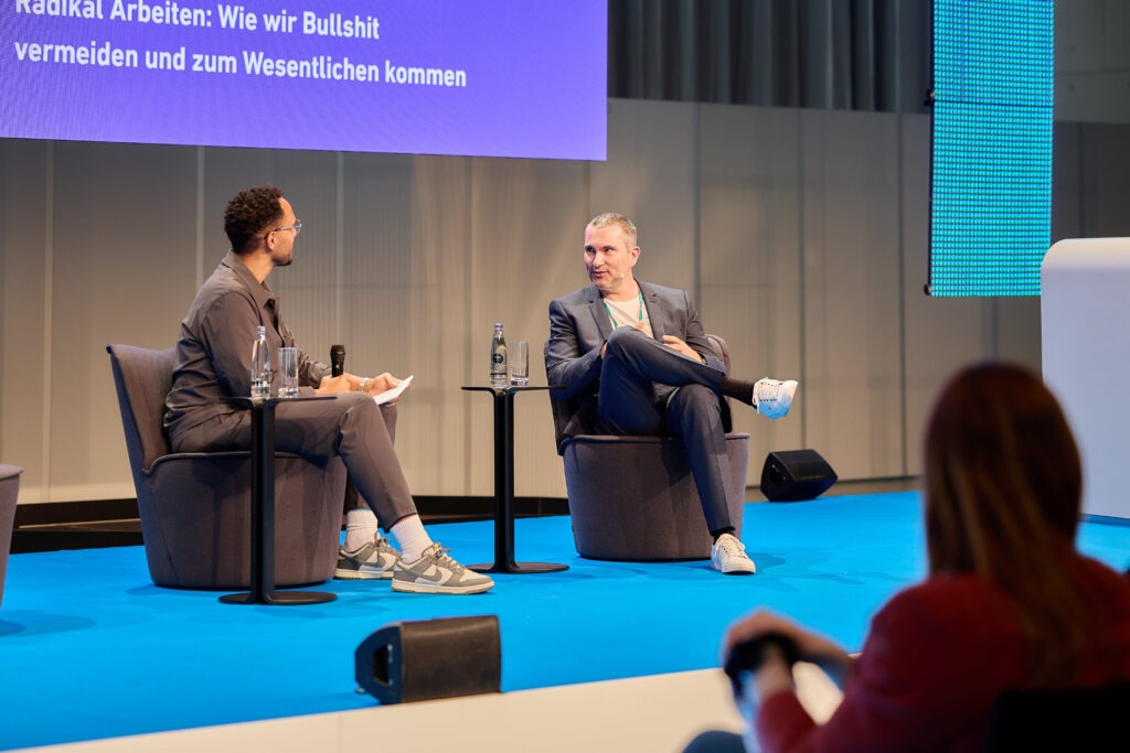 Action-Foto Markus Väth bei der New Work Evolution in Stuttgart